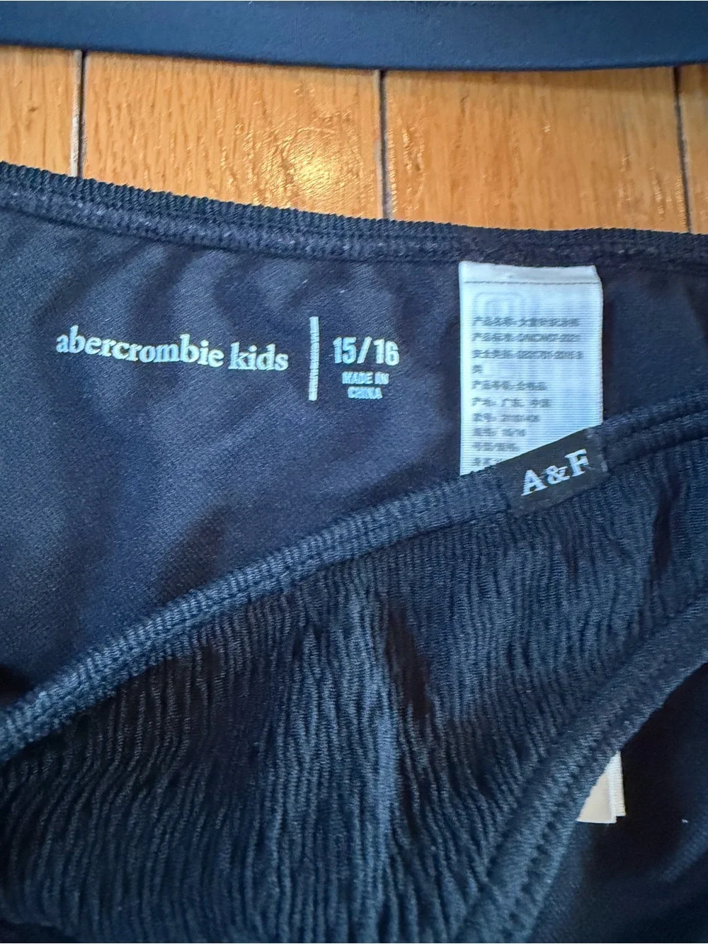 2 Abercrombie Kids Size 15/16 Swim Bathing Suits 2-Piece Bikini Black & Pink
